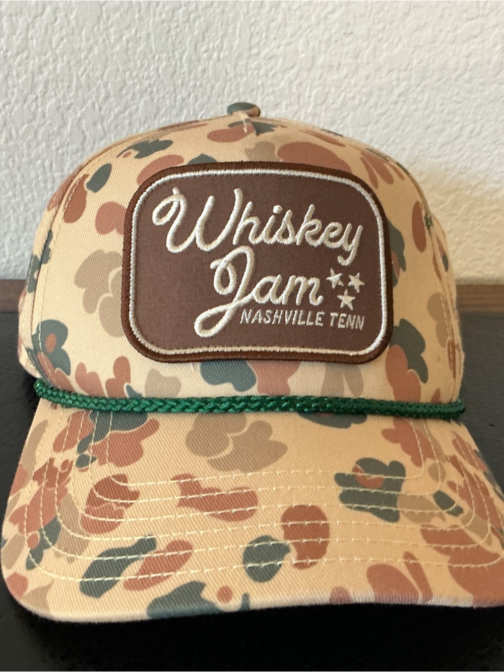 2024 Luke Combs Whiskey Jam Camo Rope Snap Back Cap One Size
